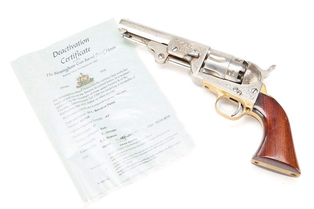 Lot 547: PIETTA A DEACTIVATED 44 BP REVOLVER Ser No 392910