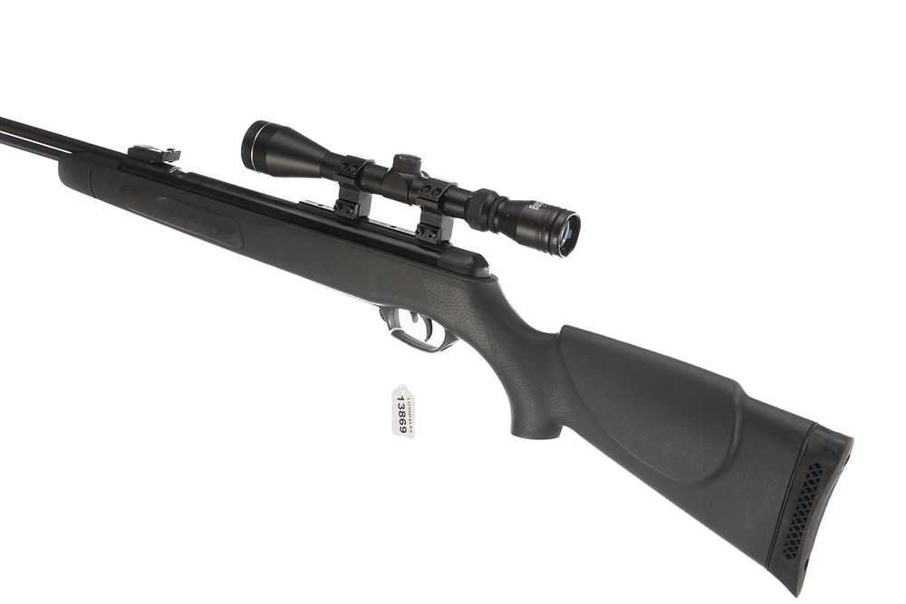 Lot 620: GAMO A Mod CFX .22 UNDER LEVER AIR RIFLE WITH BUSHNELL 3-9X40 SCOPE Ser No 04-1C-142049-05