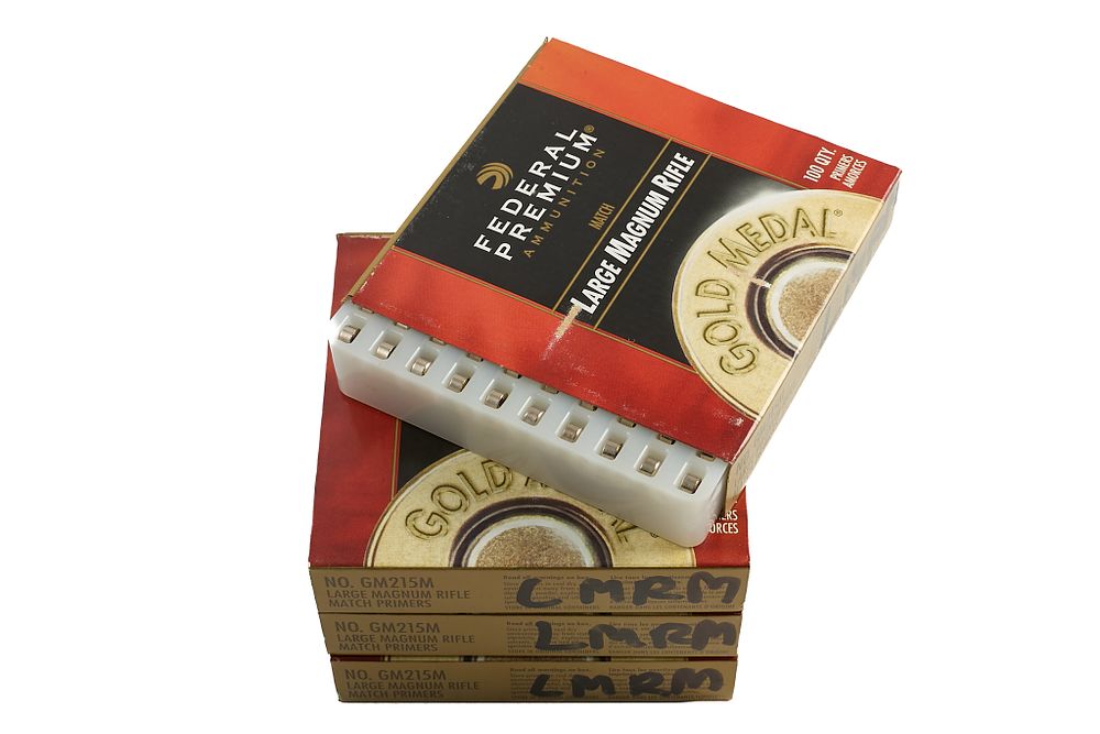 Lot 180: FEDERAL PREMIUM AMMUNITION LARGE MAGNNUM RIFLE PRIMERS, 400 OF;