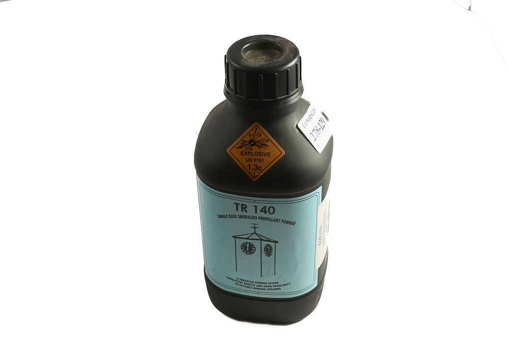 Lot 193: TR 140 SINGLE BASE PROPELLANT POWDER OPENED 0.72KGS