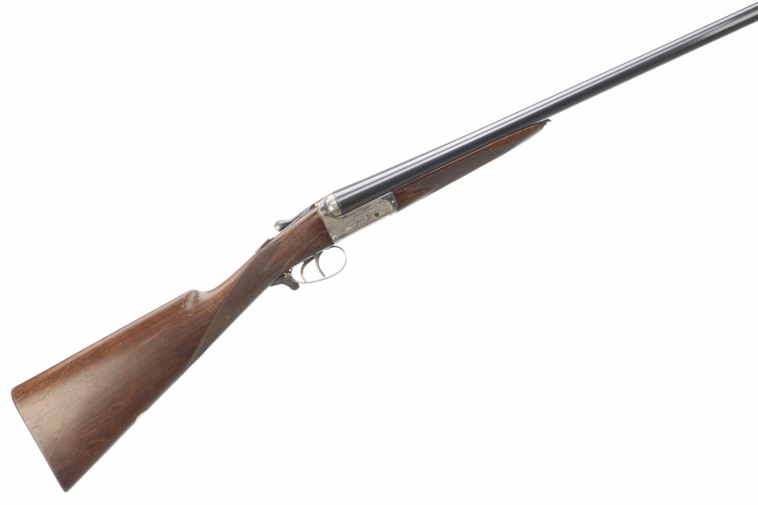 WEBLEY & SCOTT A 12-BORE SIDE BY SIDE Ser No 145163;