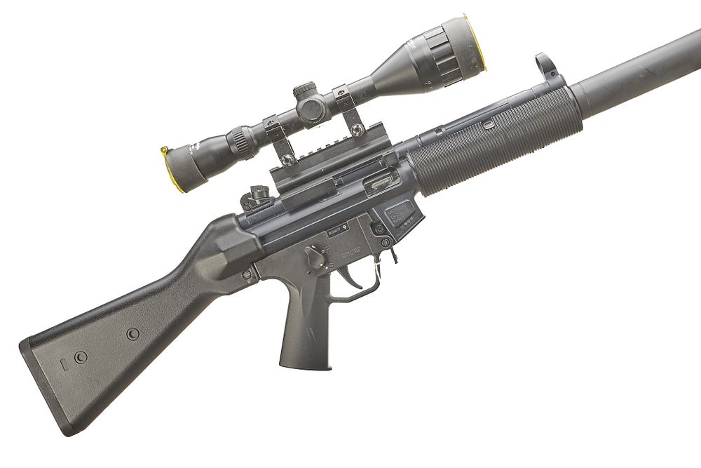 Lot 280: GSG A .22 LR SEMI-AUTO WITH A NIKKO STERLING 4-12 x 50 SCOPE Ser No B029677;
