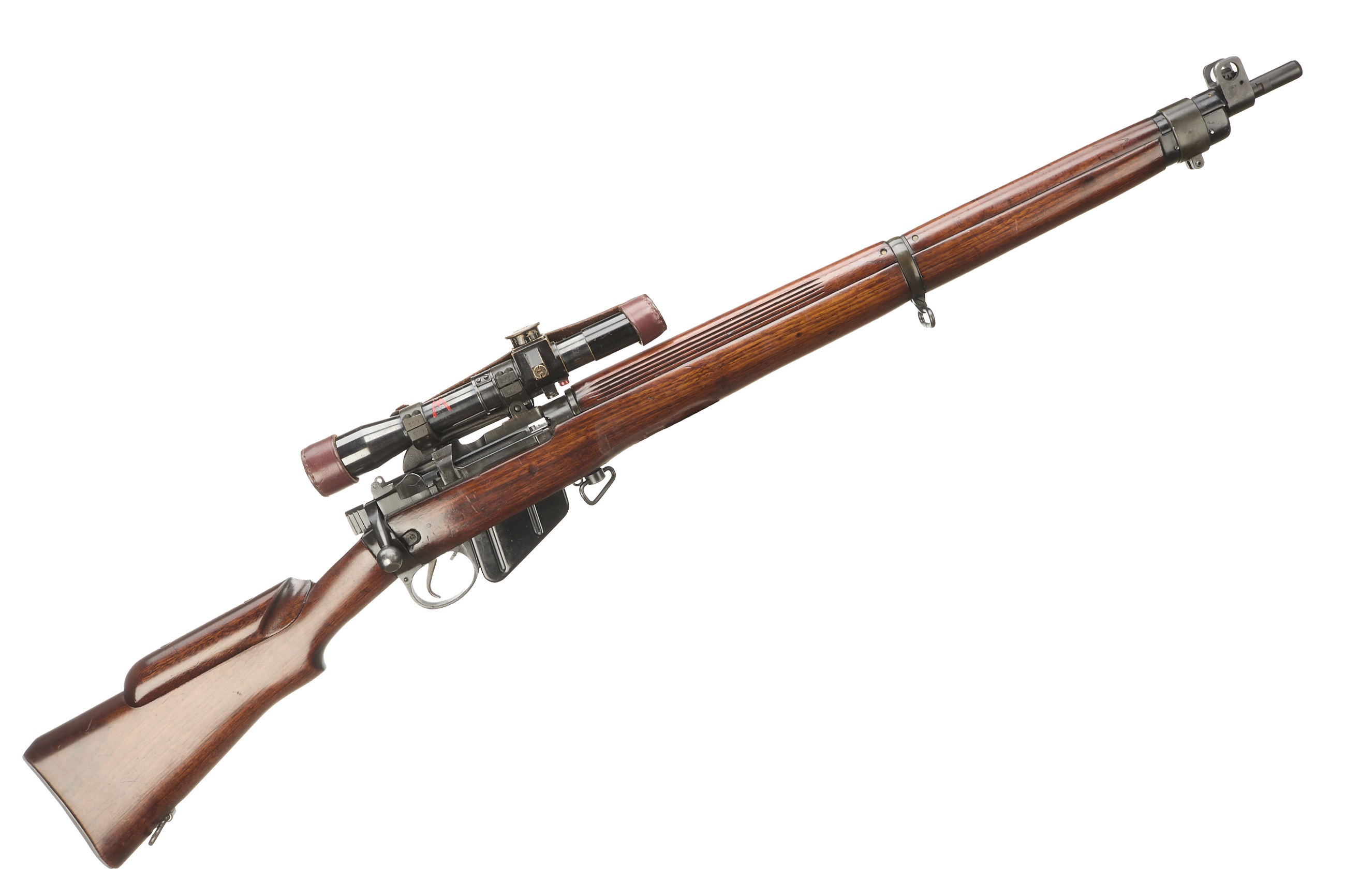 LEE ENFIELD A CASED No4(T) .303 SNIPER RIFLE Ser No BJ17453;