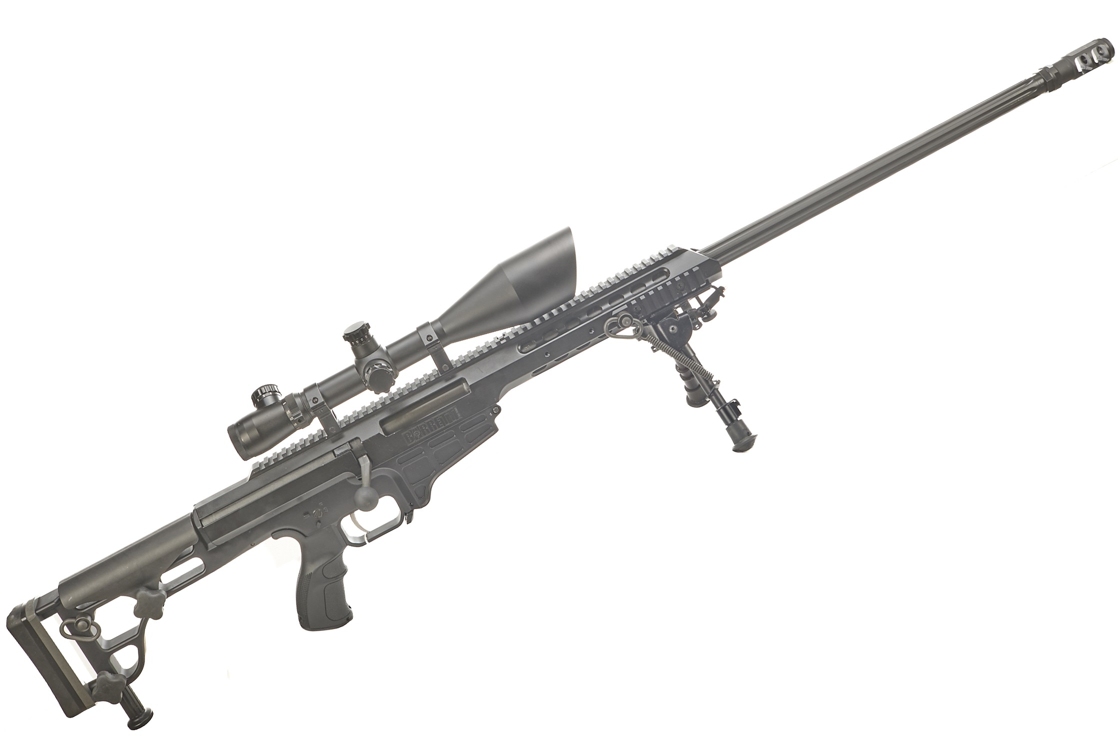 BARRETT A Mod 98B .338 LAPUA BOLT ACTION RIFLE WITH SCOPE AND BI-POD Ser No AC000396;