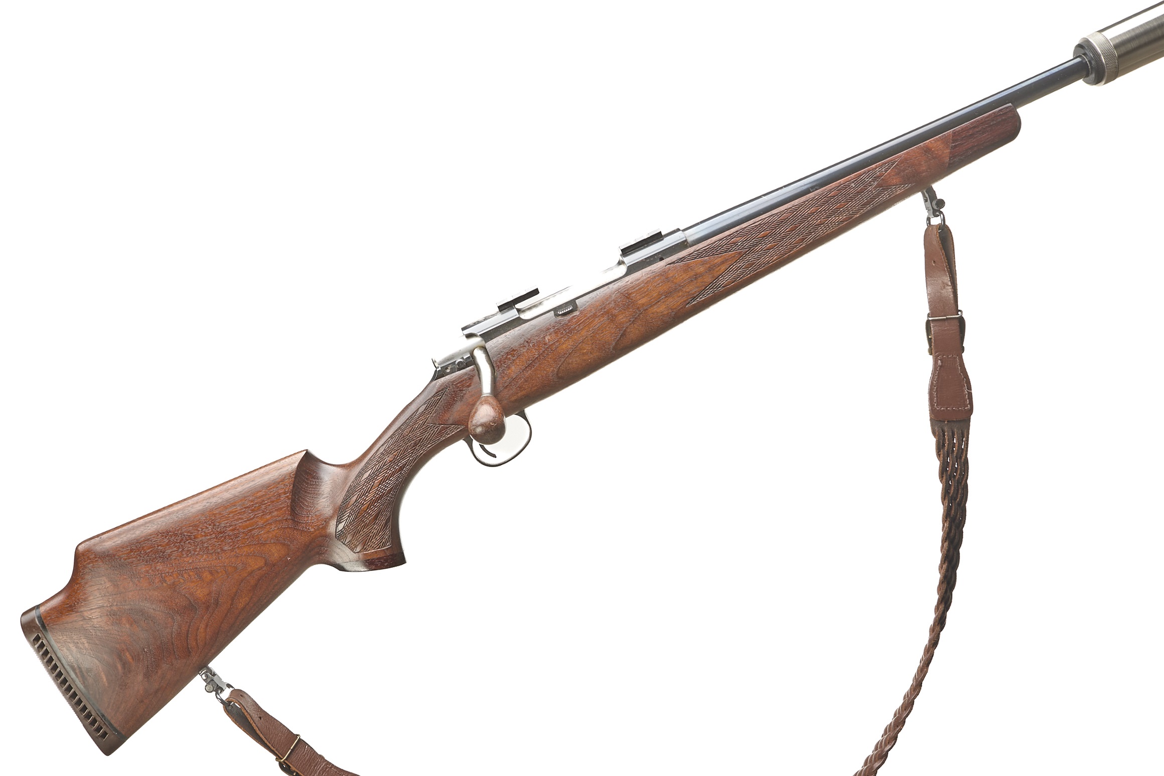 VARBERGER A .243 BOLT ACTION Ser No 5704 WITH MODERATOR;