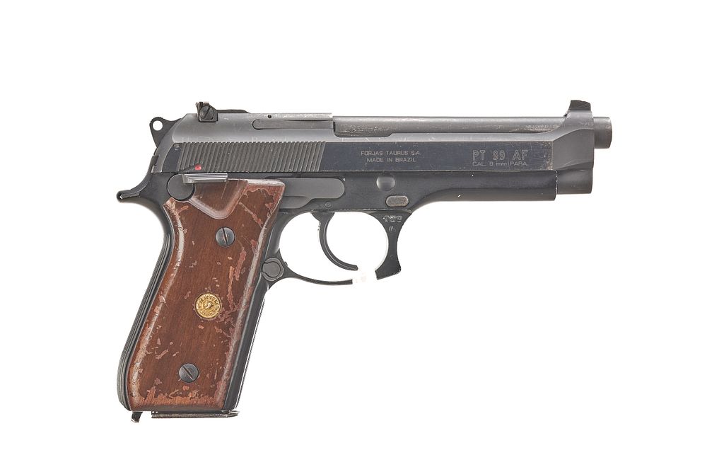 Lot 509: TAURUS A Mod PT 92 9MM SEMI-AUTO PISTOL Ser No TFK99462AFD;