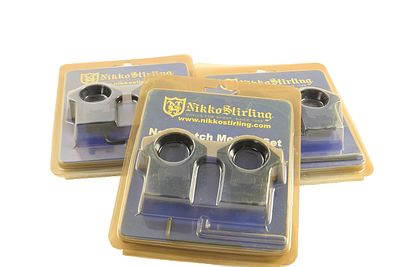 LOW 30mm NIKKO STERLING SCOPE MOUNTS, 3 OF;