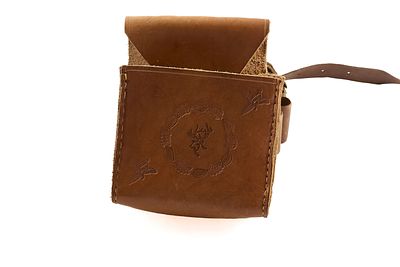 CARTRIDGE BELT AND BAG;. Leather.