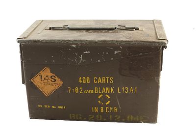 AMMO BOX;. Drilled in base, with padlock fitting.