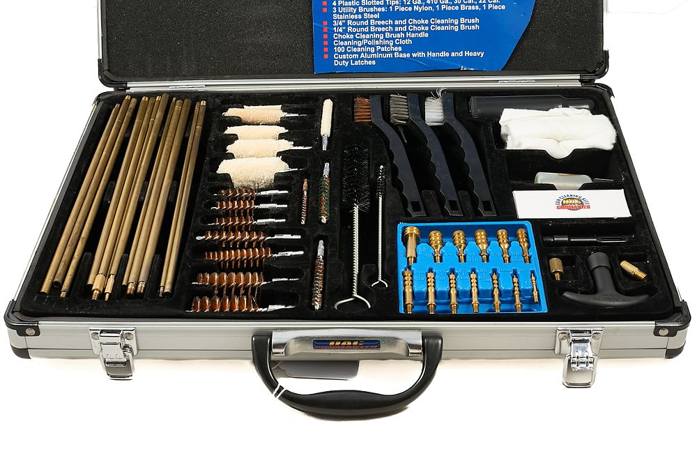 Lot 70: DAC GUNMASTER CLEANING KIT IN METAL CASE;