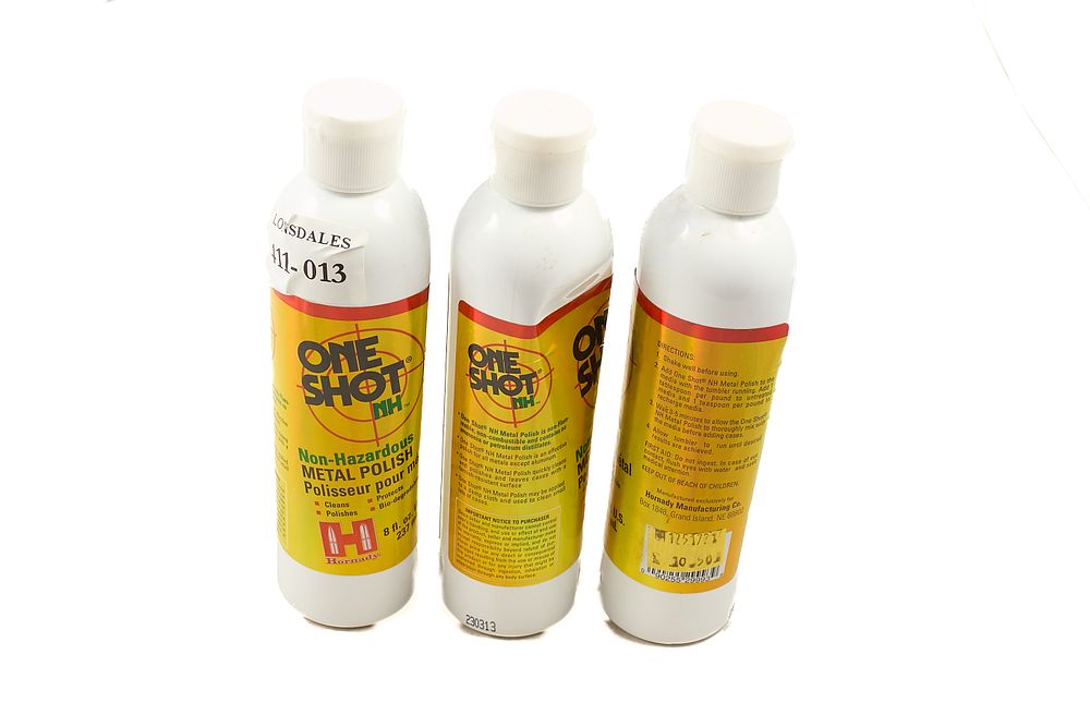 Lot 72: HORNADY ONE-SHOT METAL POLISH 8fl.oz., 237ml, 3 OF;