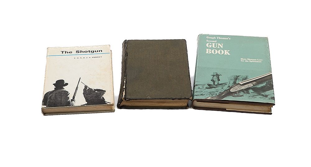 Lot 123: THE SHOTGUN BY T.D.S. AND J.A. PURDEY AND TWO OTHER BOOKS;