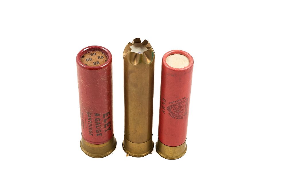 Lot 196: ELEY 10 BORE CARTRIDGES AND 4 BORE CARTRIDGE;