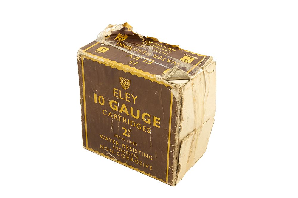 Lot 253: ELEY KYNOCH 10-BORE 37gr 6 SHOT CARTRIDGES 2 5/8", 20 OF;