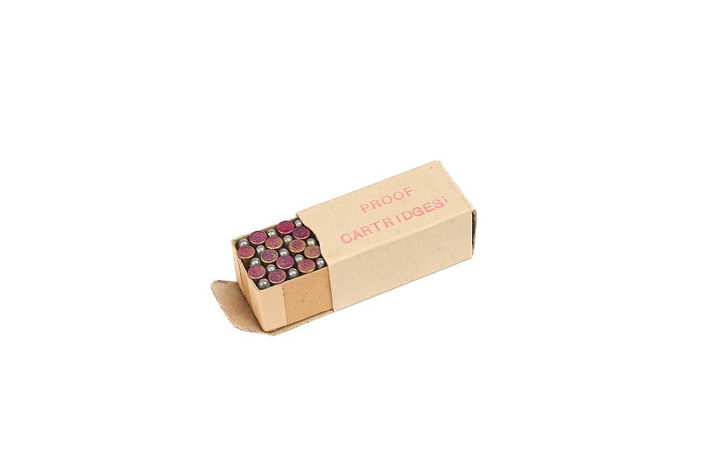Lot 280a: .22LR PEARCE PROOF CARTRIDGES 50RDS;