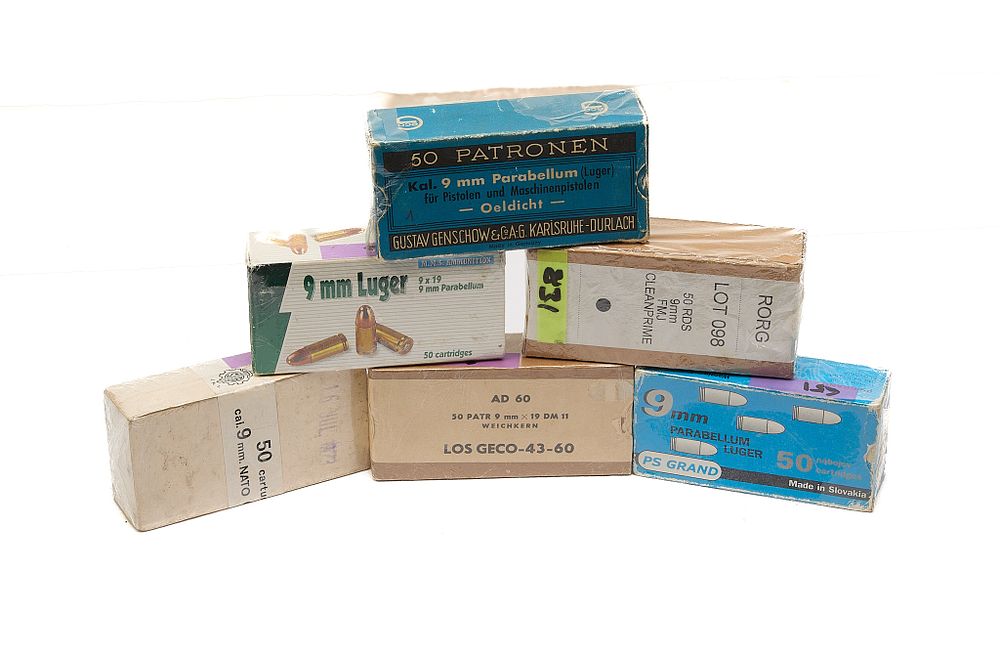 Lot 288: ASSORTED MANUFACTURERS 9MM LUGER, 300 OF;