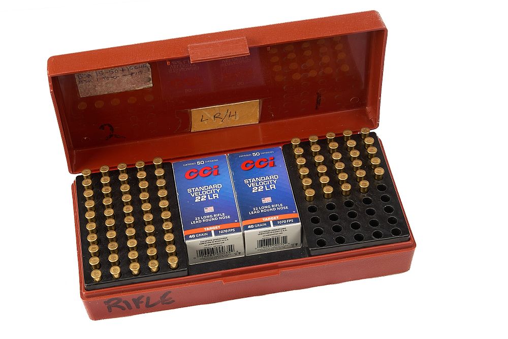 Lot 319: CCI .22LR 40gr LEAD ROUND NOSE, 279 OF;