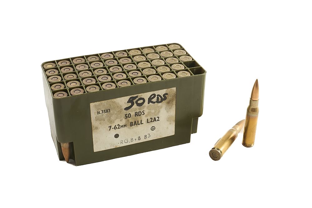 Lot 344: RG 7.62mm BALL L2A2, MIXED BATCHES, 50 OF;