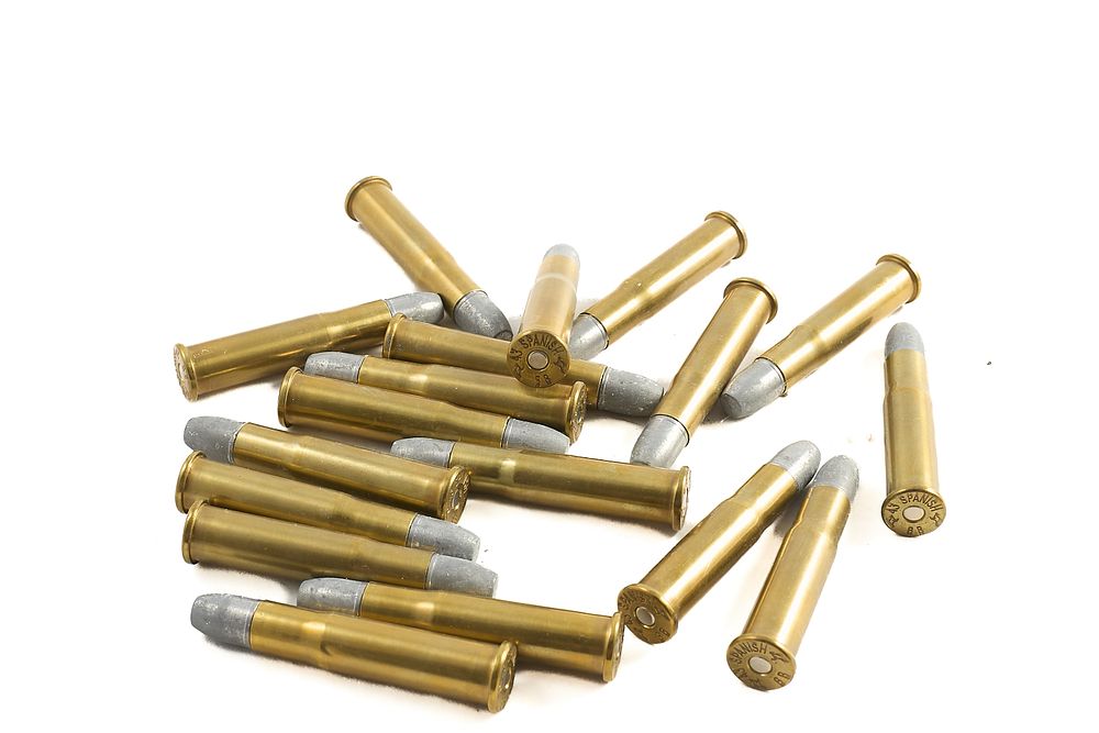 Lot 350: SPANISH .43 BERTRAM BRASS AMMUNITION, 18 OF;