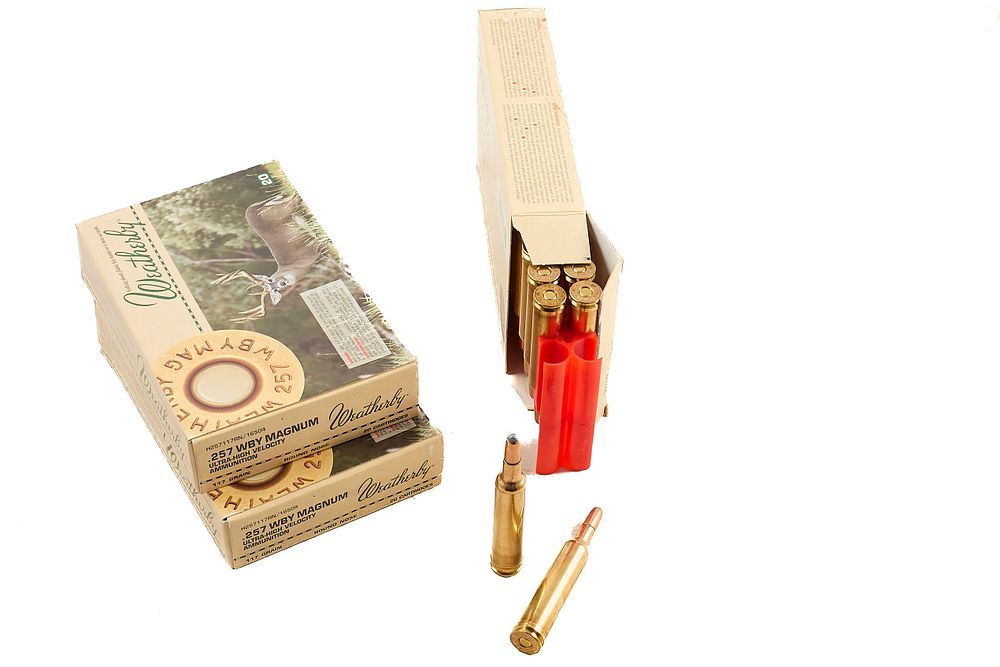 Lot 352: WEATHERBY .257 WBY MAGNUM 117gr ROUND NOSE, 60 OF;