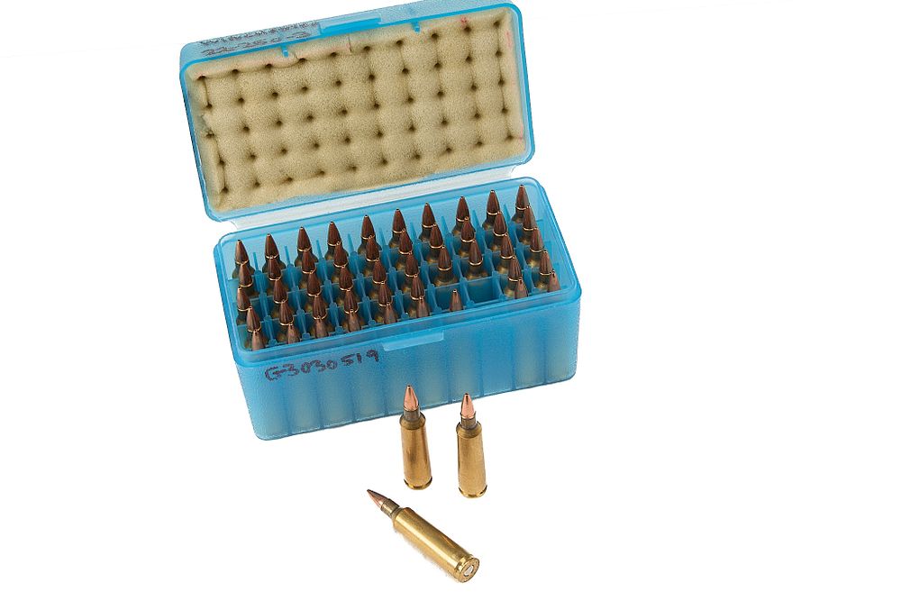 Lot 442: .22-250 HOME LOADS, WINCHESTER BRASS, HOLLOW POINTS, 50 OF;
