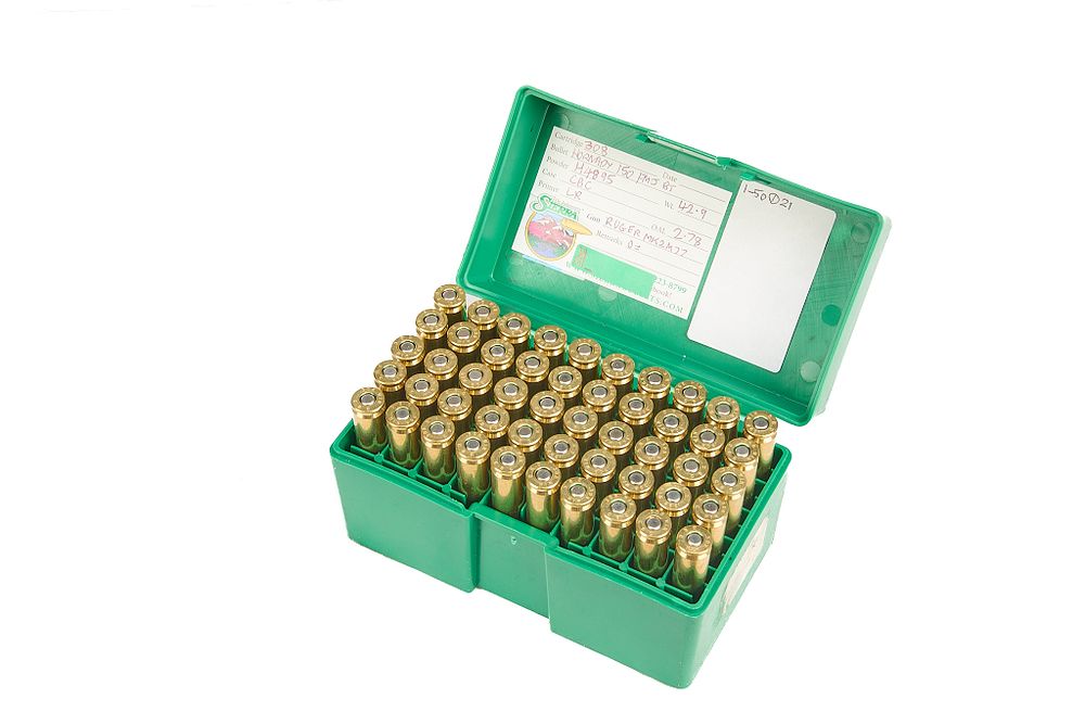 Lot 444: .308 HOME LOADS, CBC BRASS, 50 OF;