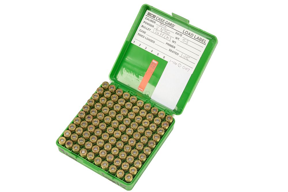 Lot 466: 9MM HOME LOAD 124gr FLAT POINT CMJ METAL JACKET, 100 OF;