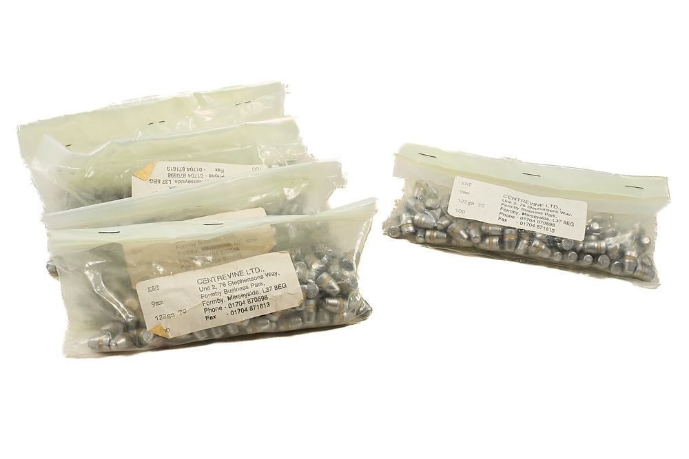Lot 479: K&T 9MM 122gr TC BULLETS, 500 OF;