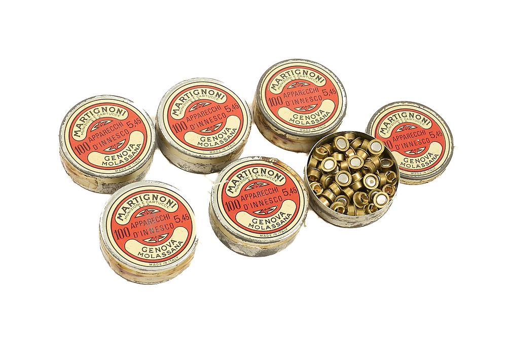 Lot 481: MARTIGNONI 5.45 SHOTSHELL PRIMERS, APPROX 600 OF;