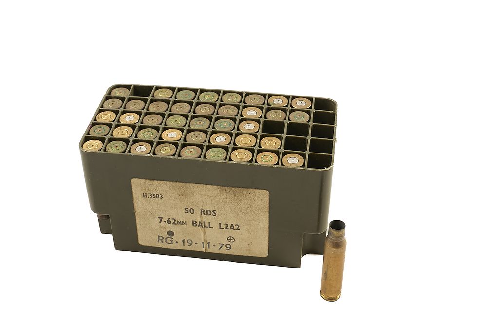 Lot 486: RG 7.62mm BALL L2A2 BRASS, 43 OF;