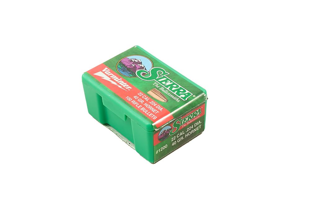 Lot 489: SIERRA .22 40gr HORNET BULLETS 36 OF;