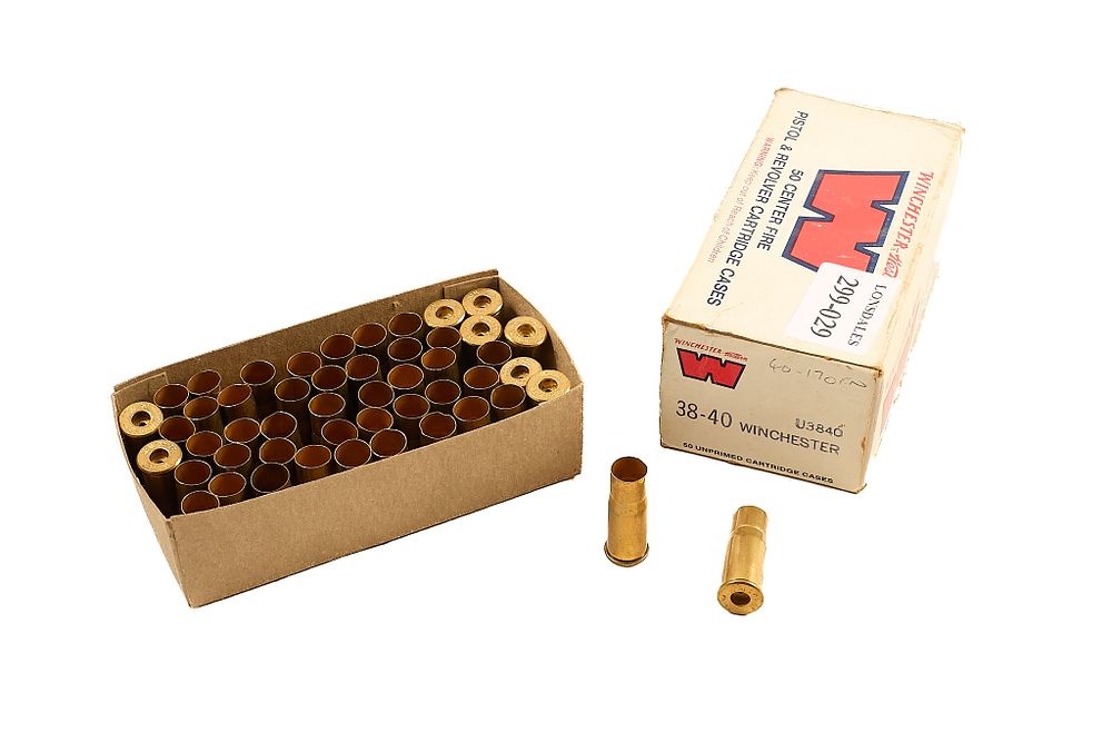 Lot 491: WINCHESTER .38-40 WIN CASES, 50 OF;