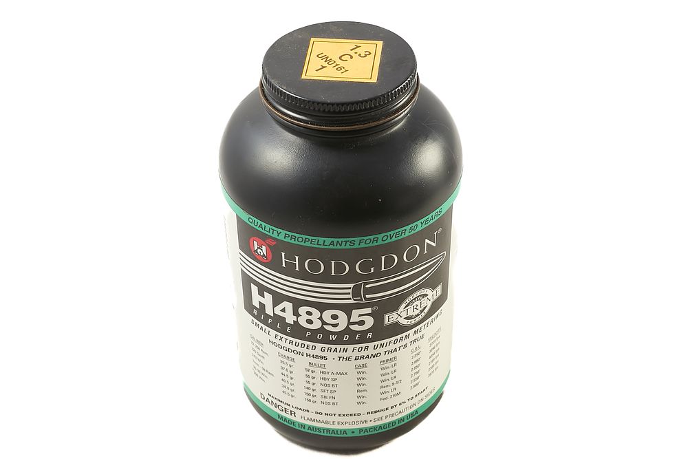 Lot 499: HODGDON H4895 RIFLE POWDER, 0.42KG INCLUDING BOTTLE;