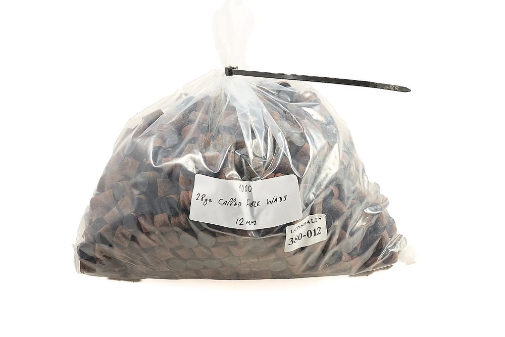 Lot 512: 28-BORE CAPPED FIBRE WADS 12MM, 1000 OF;