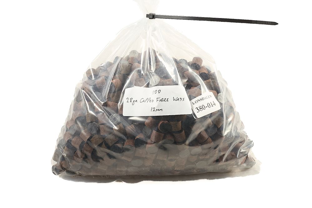 Lot 514: 28-BORE CAPPED FIBRE WADS 12MM, 1000 OF;