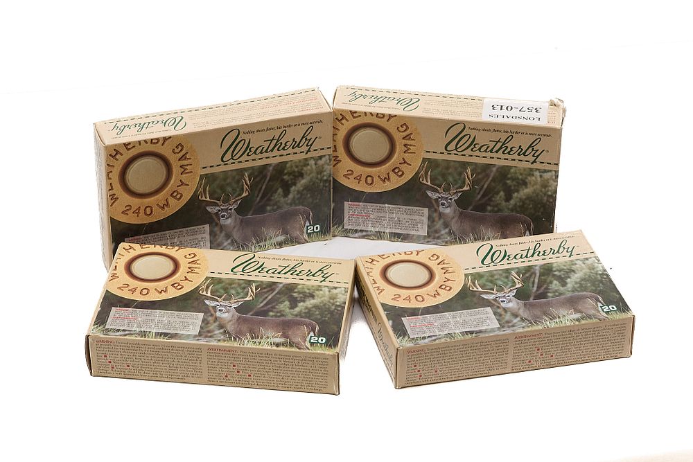 Lot 536: WEATHERBY .240 WBY MAGNUM ONCE FIRED BRASS, 77 OF;