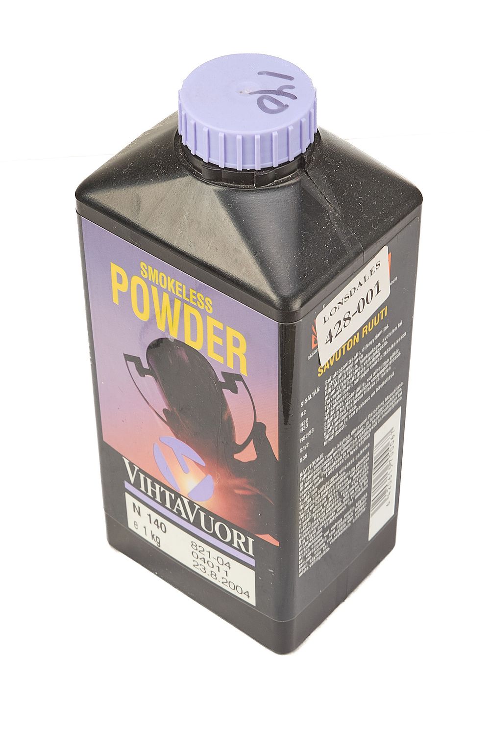 Lot 554: VIHTAVUORI N 140 SMOKELESS POWDER, 0.69kg, OPENED;