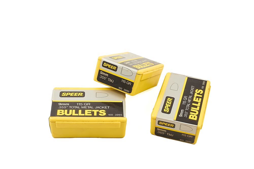 Lot 558: SPEER 9MM 115gr BULLETS UNOPENED, 300 OF;