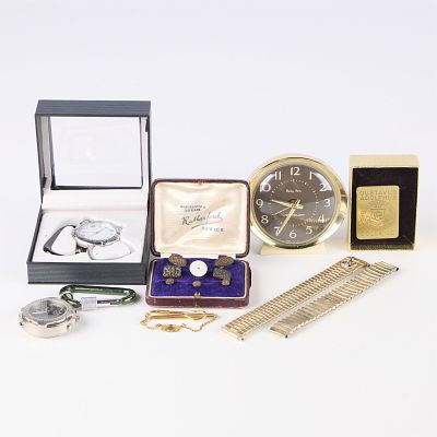 Group Men's Accessories, Speidel Westclox Etc. Group of men's accessories, including:One gold