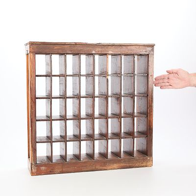 Vintage Hotel Key Cubby. Vintage wooden hotel key cubby or organizer. Pencil signed "Merrill