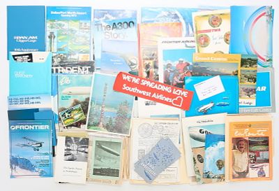 Large Group Assorted Air Travel Ephemera. Large group of two boxes of assorted ephemera, mainly
