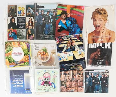 Collection of Got Milk Ephemera. Collection of vintage magazine pages from the "Got Milk?"