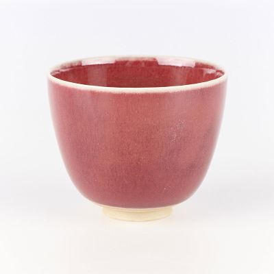 Contemporary Japanese Oxblood Ceramic Cup. Contemporary Japanese ceramic cup or teabowl with an