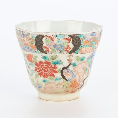 18th c. Japanese Porcelain Teacup. 18th century Japanese porcelain teacup with profuse floral