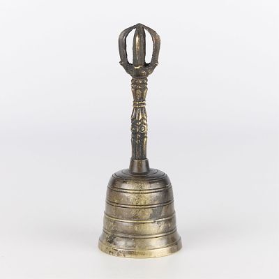 Japanese Showa Period Gokorei Buddhist Bell. Antique Japanese Shingnon Buddhism five-pronged