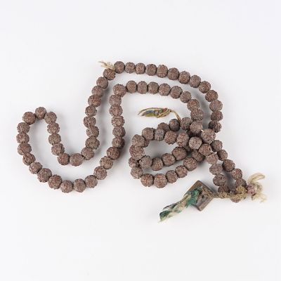 Tibetan Buddhist Rudraksha Style Prayer Bead Necklace. Long Tibetan rudruksha mala style