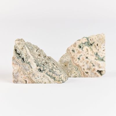 2 Madagascar Ocean Jasper Rock Bookends. Set of two ocean jasper bookends. Each with three 