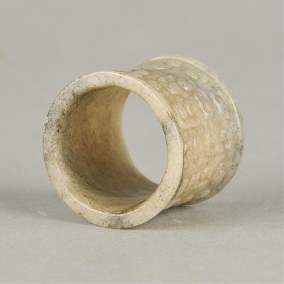 Chinese Carved Jade Archer's Ring. Chinese carved jade archer's ring. Of archaistic style with 