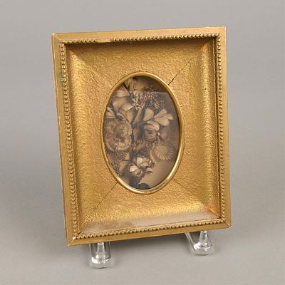 Framed Victorian Floral Hairwork. Ornate Victorian hairwork wreath. In the shape of flowers. In 