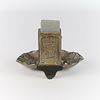 Art Nouveau Bronze Ashtray & Match Holder. Art Nouveau bronze scalloped ashtray and match Image - 2
